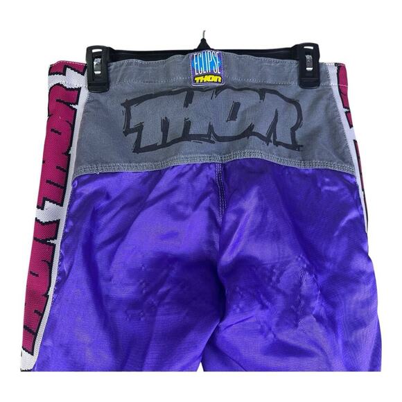 RARE Vintage Thor Eclipse Gripton Pants Motocross Pink Purple Gray Racing Riding - Picture 9 of 16